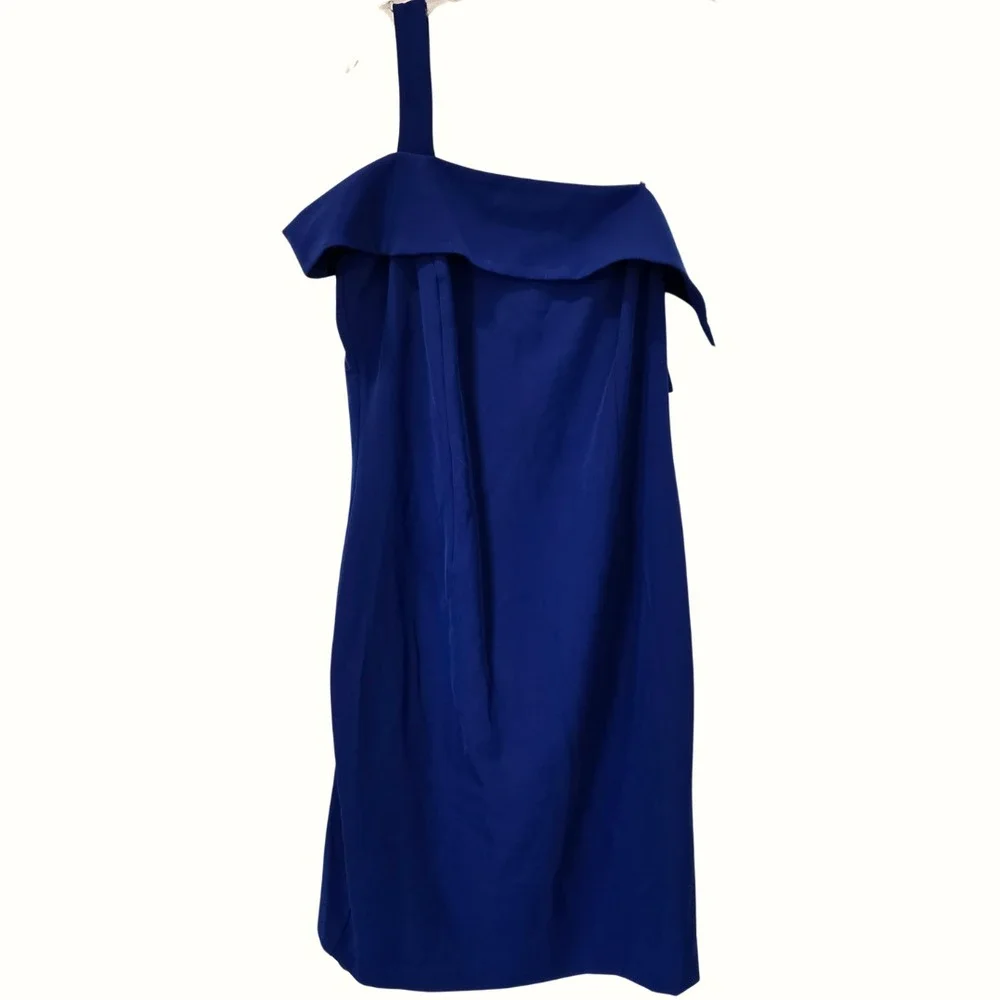 Marina One-Shoulder‎ Evening Dress Cobalt Blue Size 12 NWT Evening Dress Elegant - Picture 2 of 6